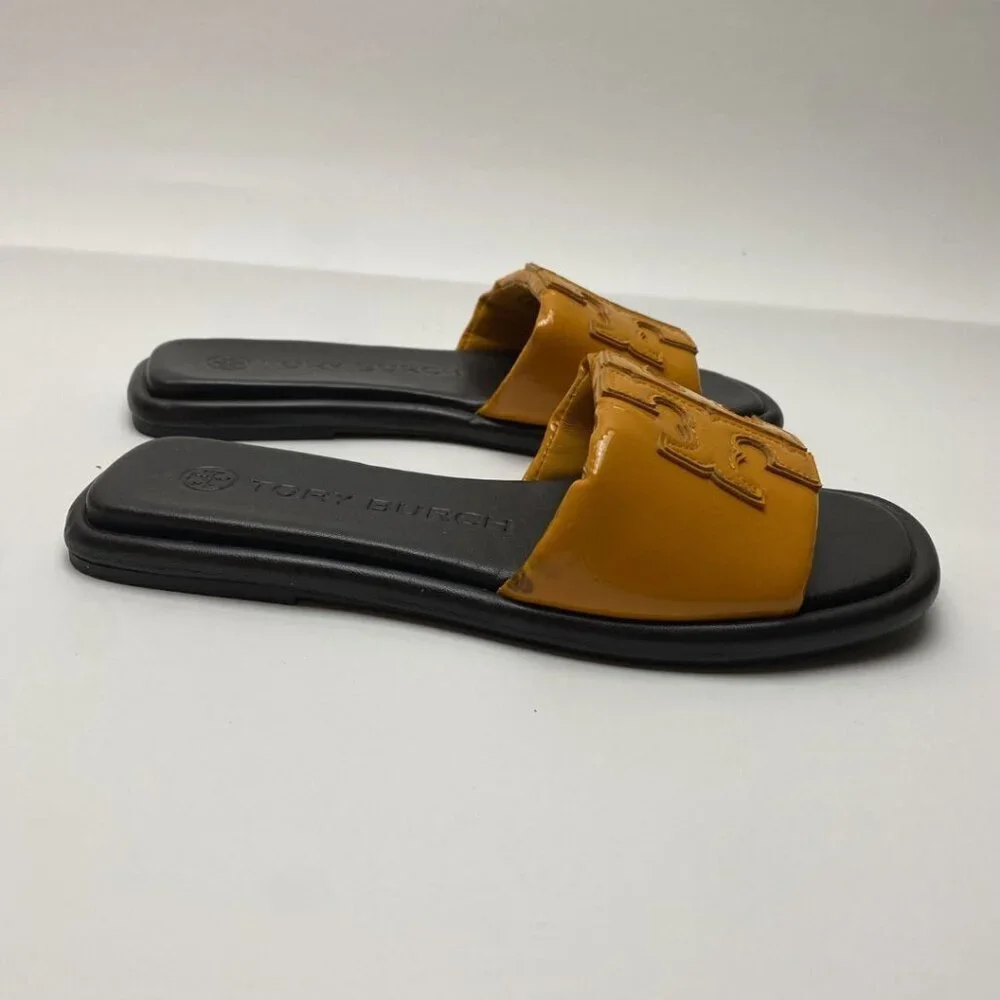 Tory Burch Slide Sandals Mustard Yellow Size 5.5